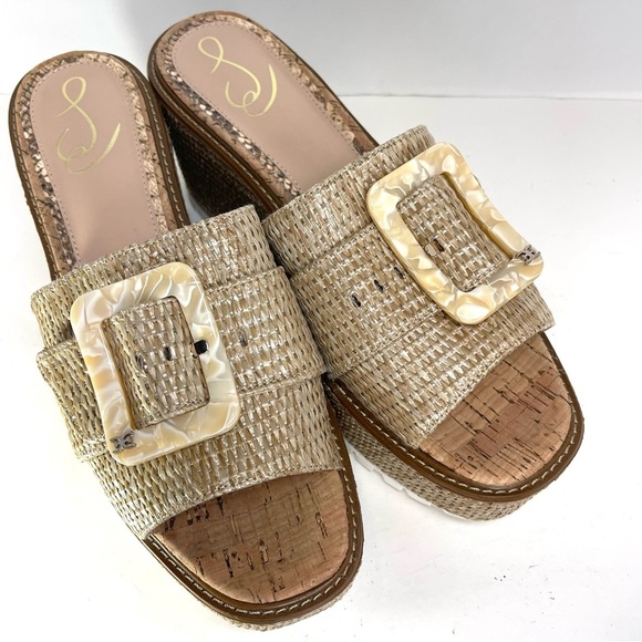 Sam Edelman Tan Strappy Sandals with Buckle Detail - Picture 9 of 12